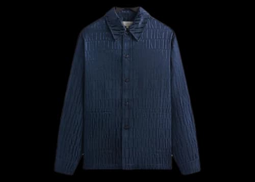 Kith Jacquard Faille Long Sleeve Boxy Collared Overshirt Nocturnal