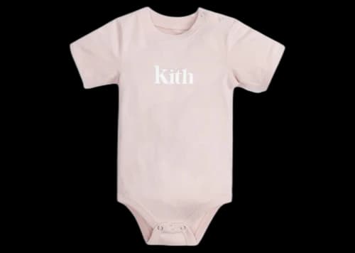 Kith Kids Baby Classic Serif Onesie Pink