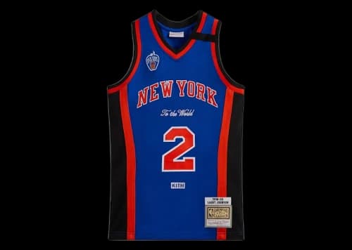 Kith Mitchell & Ness New York Knicks Larry Johnson Jersey Knicks Blue/Knicks Orange