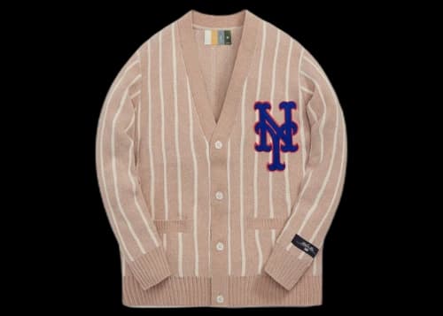 Kith MLB for New York Mets Chenille Cardigan Oatmeal