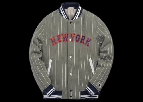 Kith MLB for New York Mets Wool Bomber Jacket Concrete