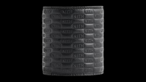 Kith Monogram Saffiano Leather Adjustable Candle Holder Black