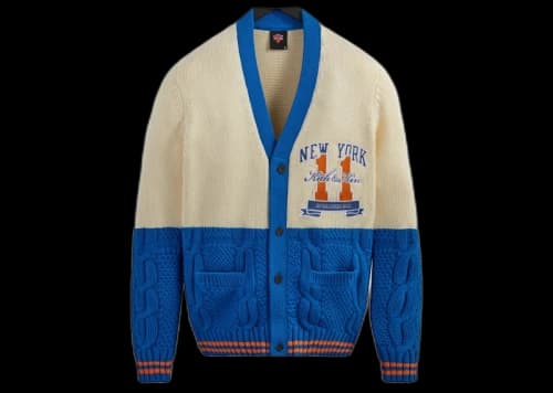 Kith New York Knicks Combo Stitch Cardigan Sandrift