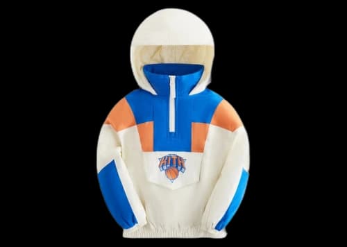 Kith New York Knicks Kids Hooded Quarter Zip Anorak Silk