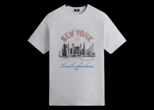 Kith New York Knicks Skyline Vintage Tee Light Heather Grey