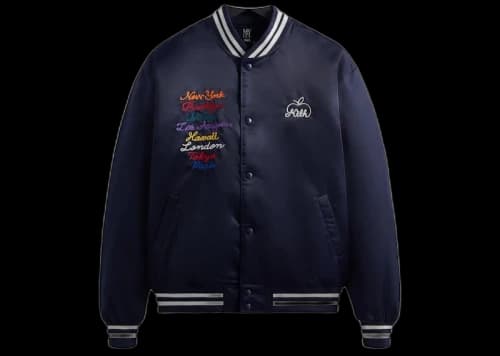 Kith New York to the World Satin Bomber Jacket Nocturnal