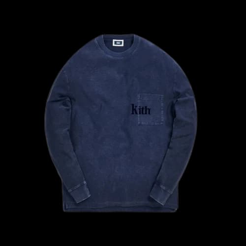 Kith Quinn Crystal Washed L/S Tee Obsidian/Navy