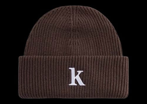 Kith Serif K Cotton Beanie Hickory