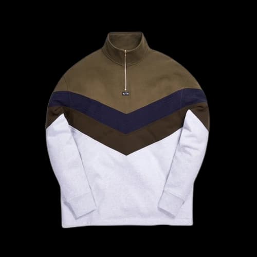 Kith Track Line Quarter-Zip Pullover Olive/Multi