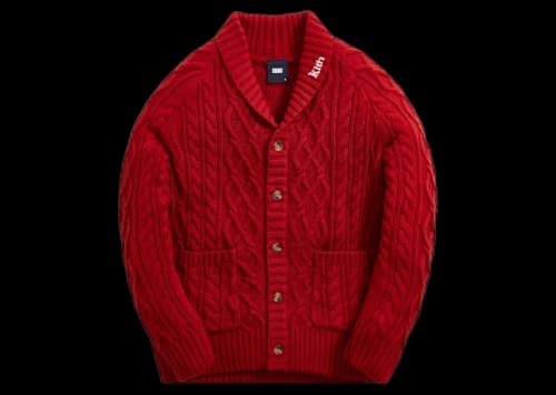 Kith Vesey Shawl Collar Cardigan Pyre