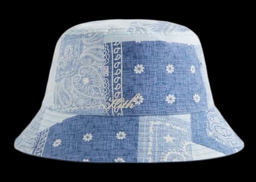 Kith Washed Pasiley Dawson Reversible Bucket Hat Light Indigo