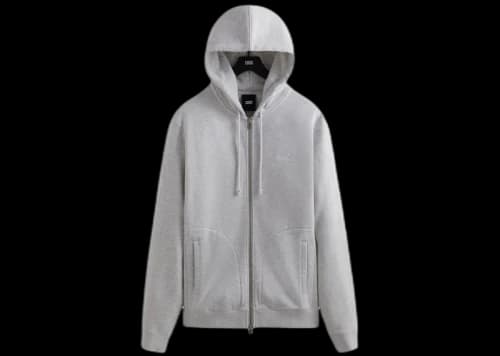 Kith Williams V Zip Up Hoodie (FW22) Light Heather Grey