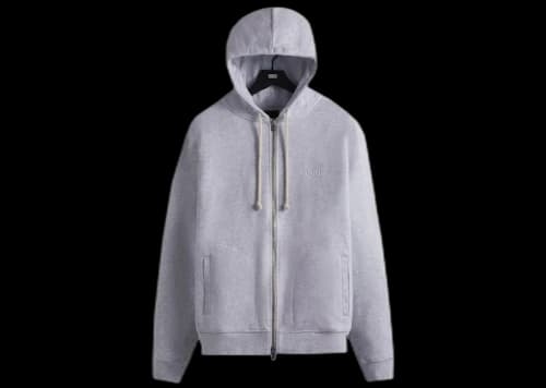 Kith Williams V Zip Up Hoodie Light Heather Grey