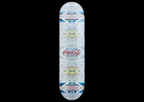 Kith x Coca Cola Pendleton Logo Skateboard Deck White Sand