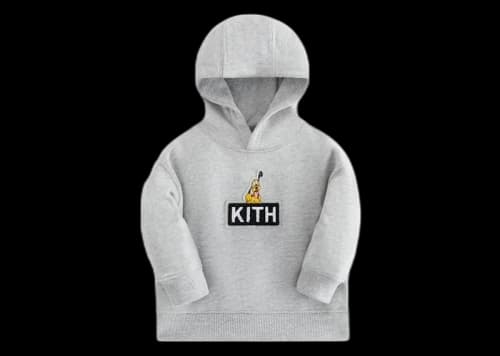 Kith x Disney Baby Mickey & Friends Pluto Classic Logo Hoodie Light Heather Grey