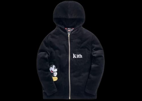 Kith x Disney Carlton Corduroy Zip Hoodie Black