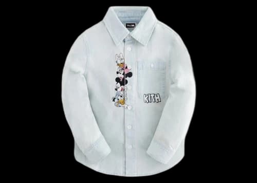 Kith x Disney Kids Mickey & Friends Chambray Apollo Shirt Light Indigo