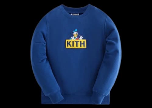 Kith x Disney Kids Mickey & Friends Donald Duck Classic Logo Crewneck Cyanotype