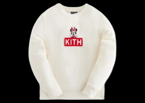 Kith x Disney Kids Mickey & Friends Minnie Classic Logo Crewneck Sandrift