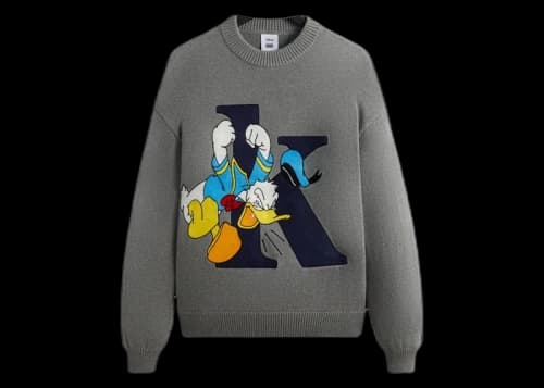 Kith x Disney Mickey & Friends Donald K Crewneck Sweater Medium Heather Grey