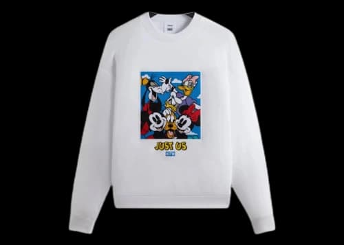 Kith x Disney Mickey & Friends Family Portrait Vintage Crewneck White