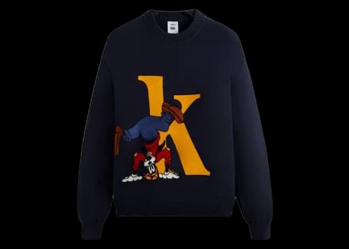 Kith x Disney Mickey & Friends Goofy K Crewneck Sweater Nocturnal