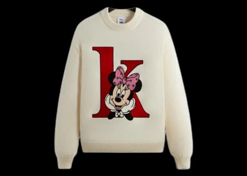 Kith x Disney Mickey & Friends Minnie K Crewneck Sweater Sandrift