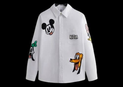 Kith x Disney Mickey & Friends Oxford Apollo Shirt White