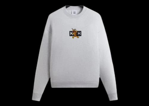 Kith x Disney Mickey & Friends Pluto Classic Logo Crewneck Light Heather Grey