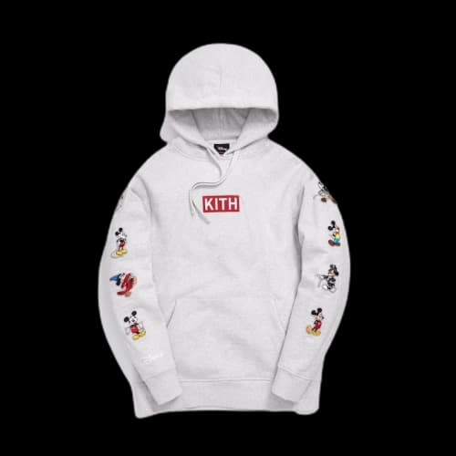 Kith x Disney Mickey Sleeve Patches Hoodie Heather Grey