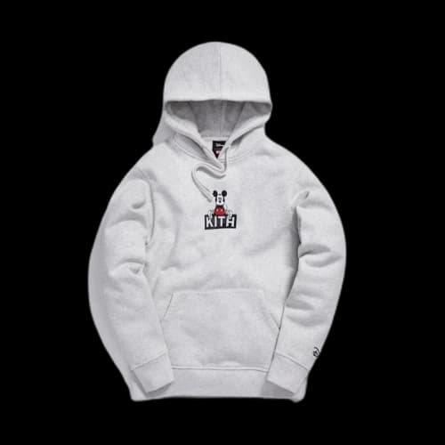 Kith x Disney Sitting Classic Logo Mickey Hoodie Heather Grey