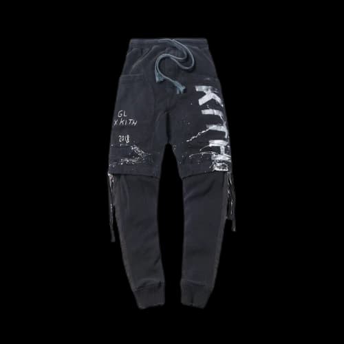 Kith x Greg Lauren Ashford Waffle Zip Short Lounge Pant Black