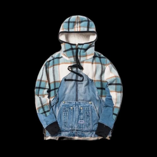 Kith x Greg Lauren High Tech Zip Neck Hoodie Multi/Denim