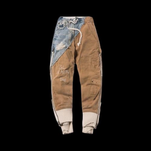 Kith x Greg Lauren Vintage Denim/Canvas Carhartt Heavy Waffle Pant Denim/Tan