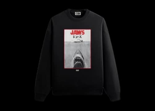 Kith x JAWS Japanese Poster Nelson Crewneck Black