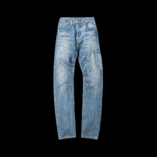 Kith x Levi's Mitchell Paint Splatter 501 Denim Medium Blue