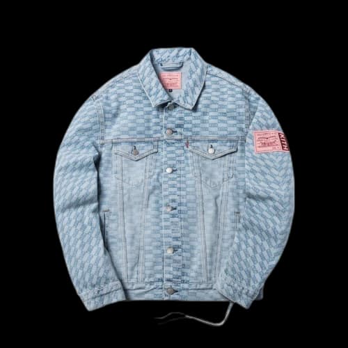 Kith x Levi's Salt Bleached AOP Trucker Jacket Light Blue