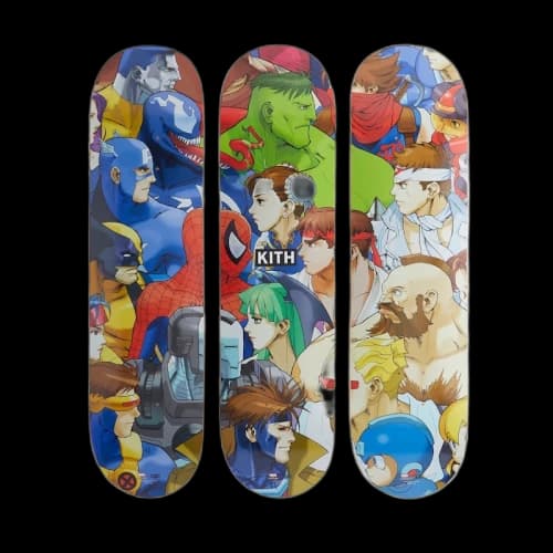 Kith x Marvel Capcom Triptych Set of 3 Skateboard Deck