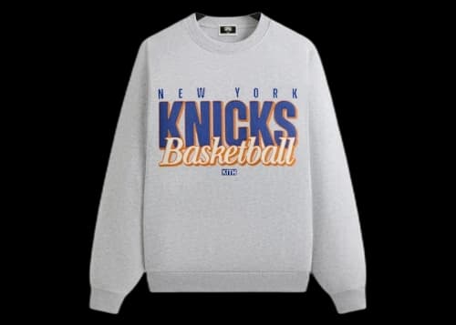 Kith x New York Knicks Classic Vintage Nelson Crewneck Light Heather Grey