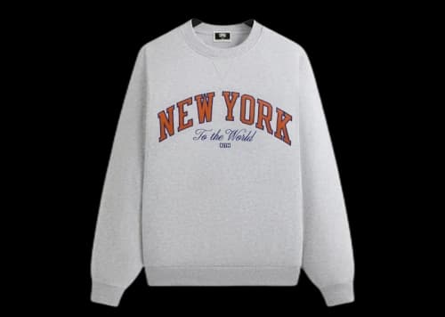 Kith x New York Knicks Vintage Nelson Crewneck Light Heather Grey
