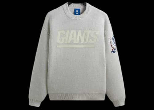 Kith x NFL Giants Chunky Cotton Sweater Light Heather Grey
