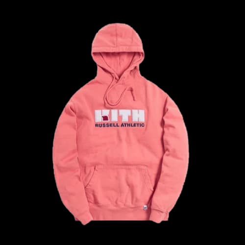 Kith x Russell Athletic Varsity Logo Hoodie Baroque Rose