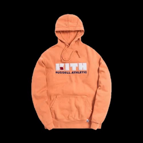 Kith x Russell Athletic Varsity Logo Hoodie Muskmelon
