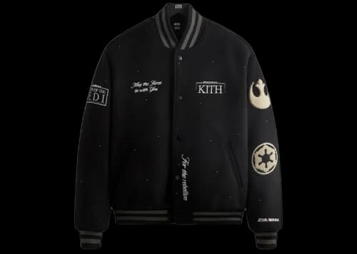 Kith x STAR WARS Swarovski Crystals Anniversary Varsity Jacket Black