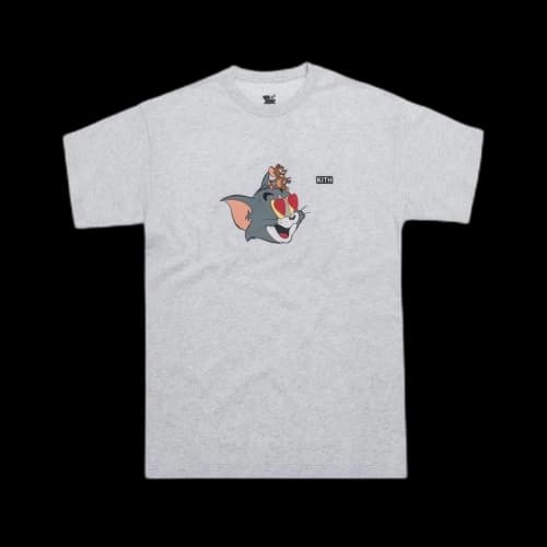 Kith x Tom & Jerry Heart Tee Light Heather Grey