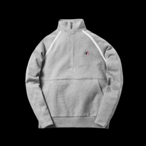 Kith x United Arrows & Sons x New Balance Half Zip Mock Neck Pullover Heather Grey