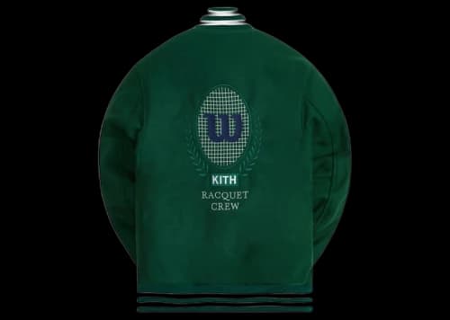 Kith x Wilson Willets Suede Varsity Jacket Conifer