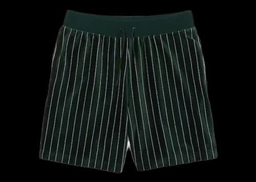 Lacoste x Ricky Regal Striped Velvet Bermuda Shorts Green