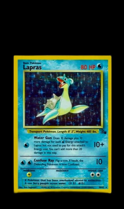 Lapras-Holo 1999 Pokemon TCG Fossil #10/62 (PSA or BGS Graded)
