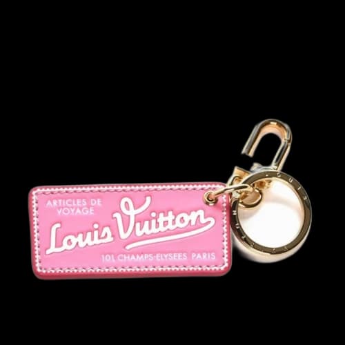 Louis Vuitton Bag Charm Key Holder World Tour BB Pink/White